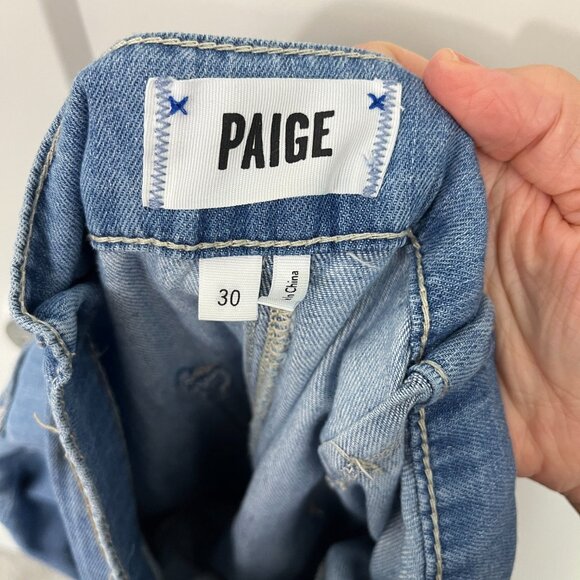 Paige Size 30 Blue Nellie High Waist Belted Wide Leg Crop Jeans - Picture 8 of 13